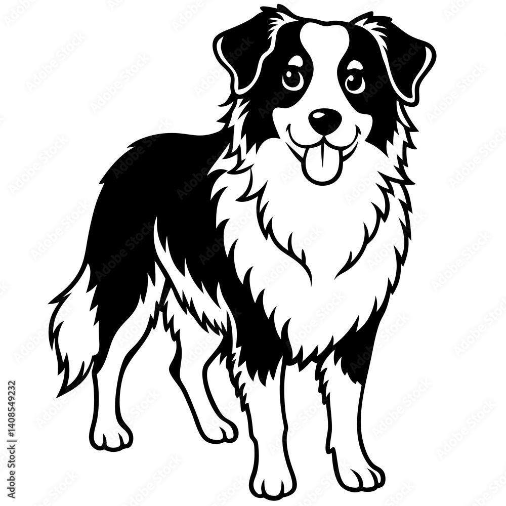 Minimal Australian Cattle Dog Vector Illustration on White Background Minimal Australian Cattle Dog Vector Illustration on White Background