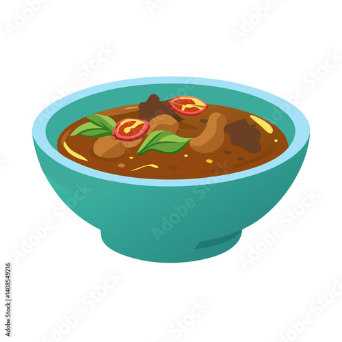 Illustration of a hearty bowl of tasty beef stew