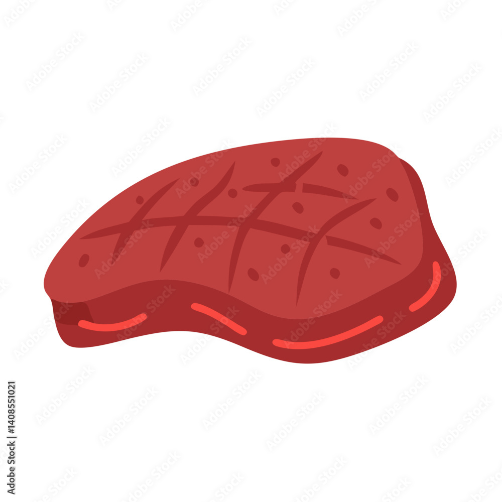 Grilled steak icon, juicy steak, barbecue, cooking concept Grilled steak icon, juicy steak, barbecue, cooking concept