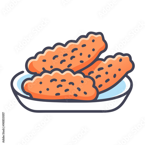Crispy fried chicken tenders served on a plate