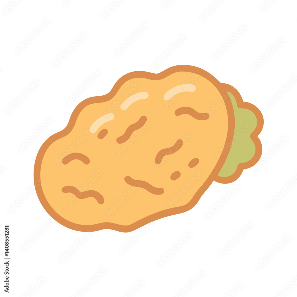 Crispy chicken nugget vector illustration on black background Crispy chicken nugget vector illustration on black background