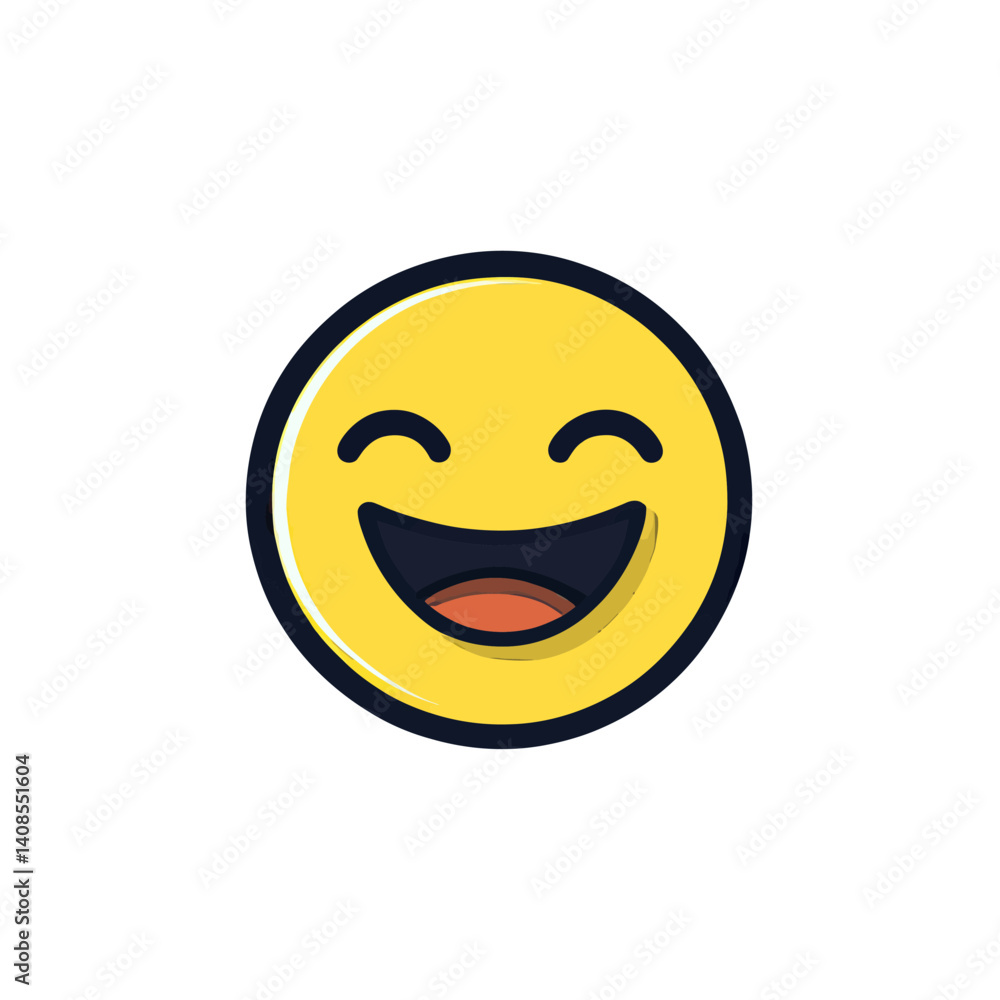 A contemporary depiction of open mouth smile emoticons is showcased, featuring colorful icons suitable for website design, all set against a transparent background in PNG format A contemporary depiction of open mouth smile emoticons is showcased, featuring colorful icons suitable for website design, all set against a transparent background in PNG format