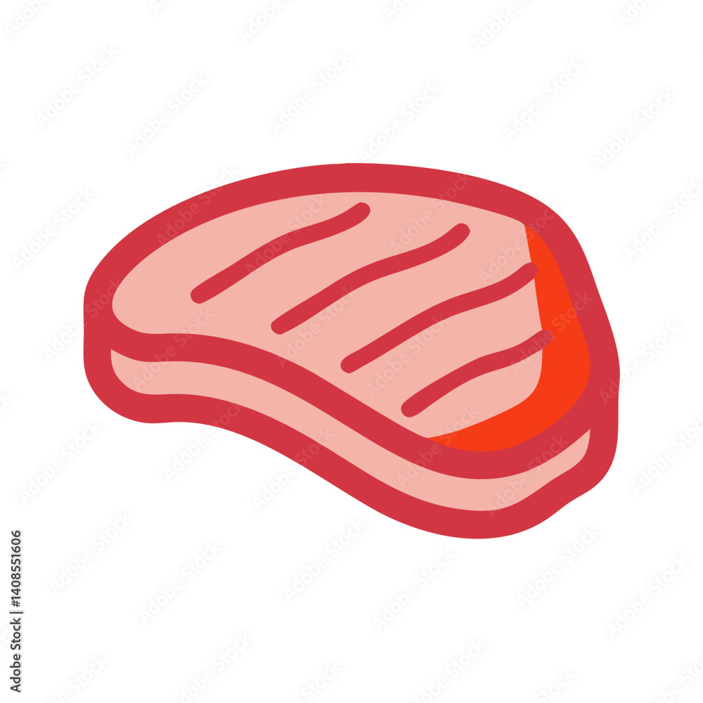 Stylized cartoon steak illustration on black background Stylized cartoon steak illustration on black background