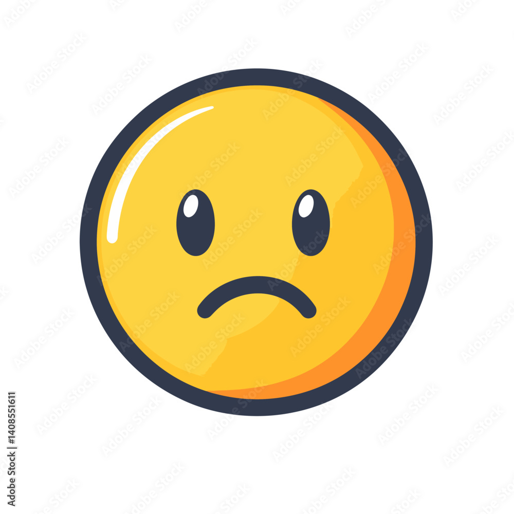 Fototapeta premium Modern illustration of flat face emoticons, colored icons suitable for website design, featuring a simple design on a transparent background in PNG format