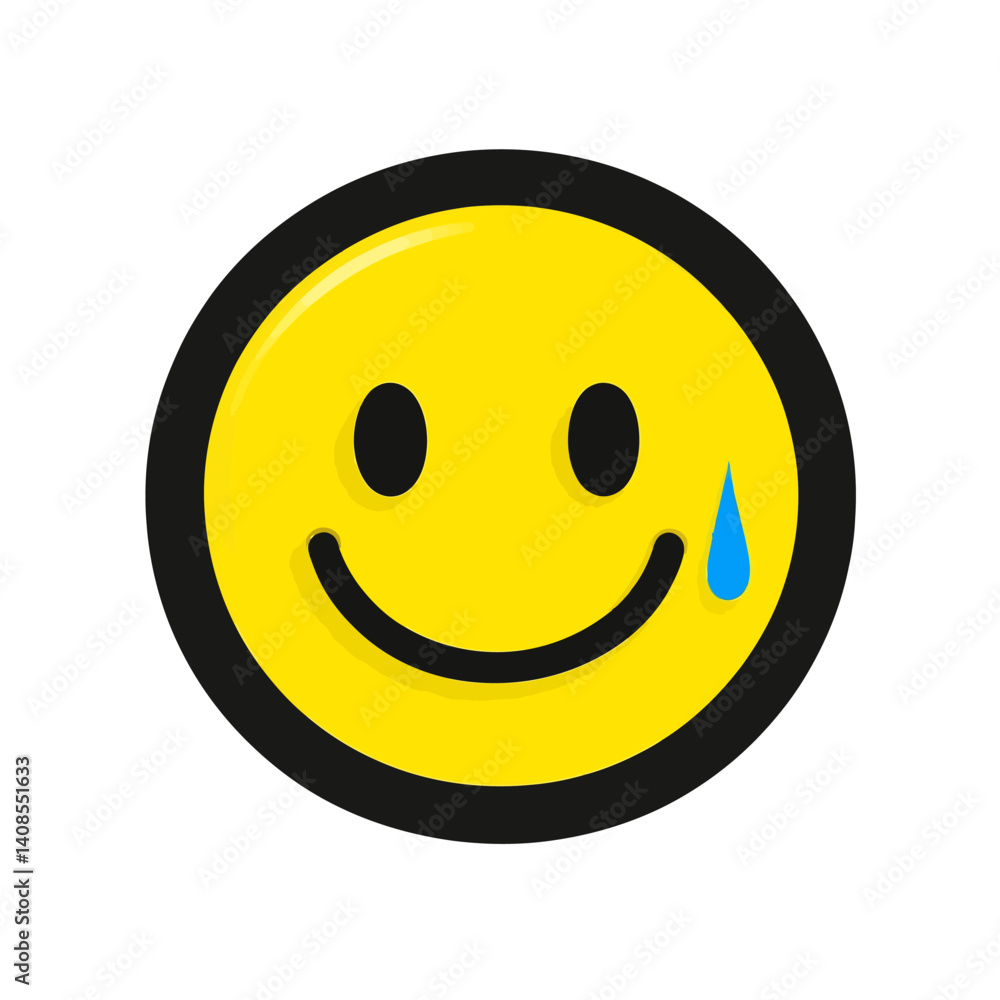 Fototapeta premium Contemporary depiction of sweat emoticons, featuring colorful icons suitable for website design, set against a transparent background in PNG format