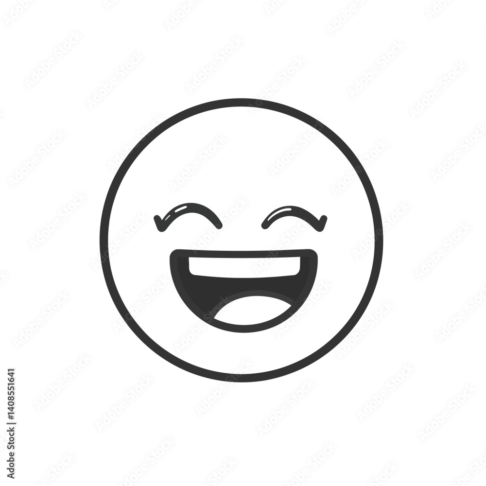 Obraz premium A modern illustration of smile emoticons, an icon in dark color, is designed for website use with a simple style on a transparent background in PNG format