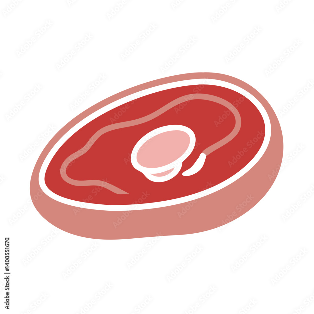 Cartoon Raw Meat Illustration on a Black Background Cartoon Raw Meat Illustration on a Black Background
