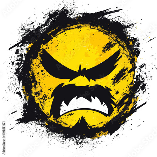 A contemporary depiction of enraged emoticons, comprising colorful icons suitable for website design, set against a transparent backdrop in PNG format