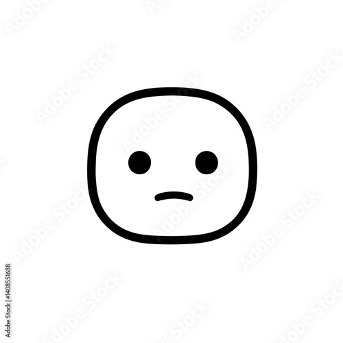 A contemporary depiction of disheartened emoticons, presented in a dark hue, suitable for incorporation into website design, featuring a straightforward design on a transparent background in PNG