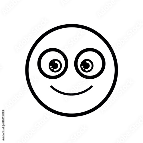 A contemporary depiction of astonished emoticons in a flat style, presented in a dark hue suitable for website design, featuring a simple aesthetic on a transparent background in PNG format