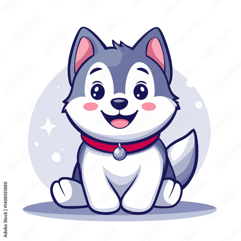 Illustration of a cute cartoon dog, depicted as smiling and friendly, with a pet character design, utilizing flat colors, and isolated on a transparent background Illustration of a cute cartoon dog, depicted as smiling and friendly, with a pet character design, utilizing flat colors, and isolated on a transparent background