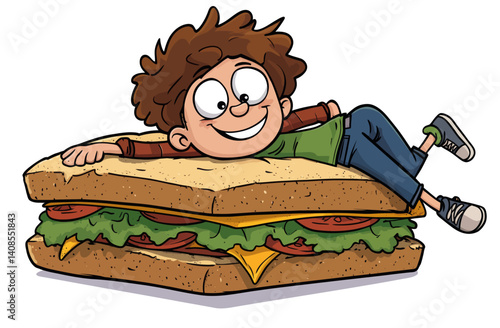 Illustration of cute cartoon food on a transparent background