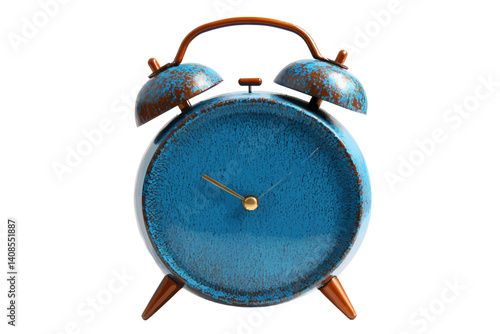 A vintage alarm clock surrounded by vibrant confetti is set against a transparent backdrop