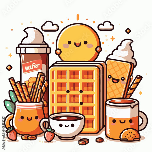 wafer, food, snack, dessert, sweet, crispy, tasty, waffle, biscuit, cream, delicious, chocolate, brown, cookie, pastry, closeup, crunchy, semiconductor, background, isolated, chip, white, cocoa, circu