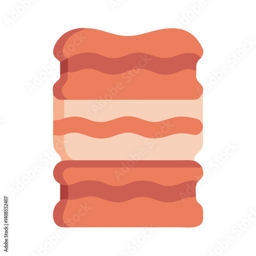 Stylish buff neck gaiter, coral and cream color palette