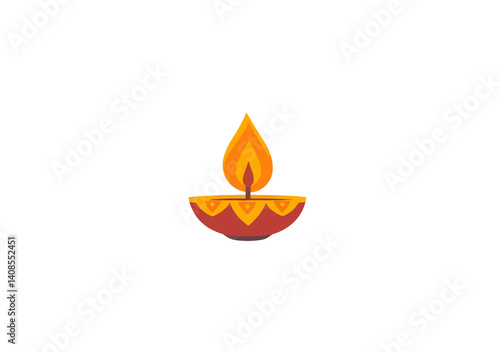 Modern logo icon of Diwali diya on a transparent background