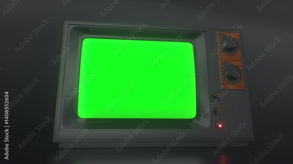 Old CRT TV Animation with Chromakey Display - Retro Tech Concept Old CRT TV Animation with Chromakey Display - Retro Tech Concept