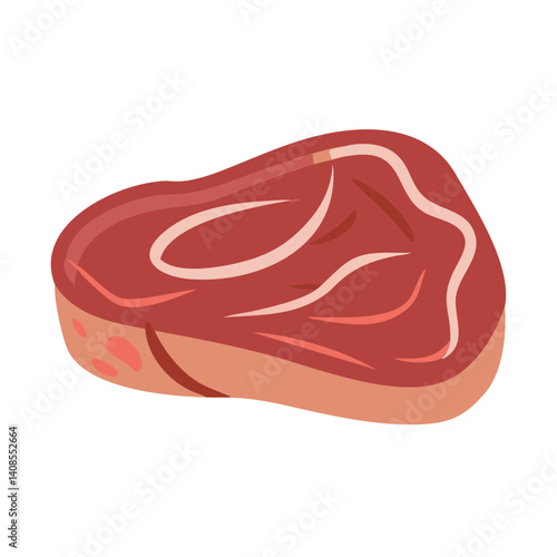 Raw Steak Piece Illustration, Ready for Cooking or Grill