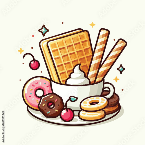 wafer, food, snack, dessert, sweet, crispy, tasty, waffle, biscuit, cream, delicious, chocolate, brown, cookie, pastry, closeup, crunchy, semiconductor, background, isolated, chip, white, cocoa, circu