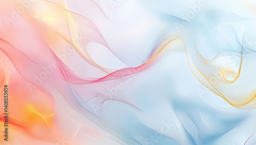 Abstract soft flowing lines of pastel colors, ethereal and dreamy.  Delicate, translucent, and smooth.  Soft hues blend seamlessly