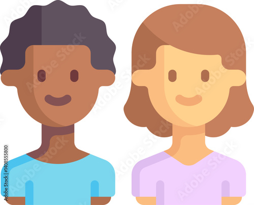 siblings illustration on a white background     