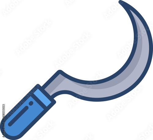 Sickle illustration on a white background     