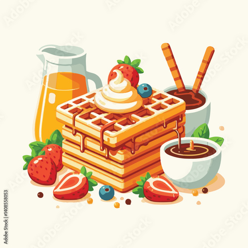 food, waffle, dessert, breakfast, background, pastry, sweet, snack, delicious, illustration, homemade, lunch, tasty, crispy, bakery, fresh, white, baked, meal, belgian, wafer, cream, cake, golden, str
