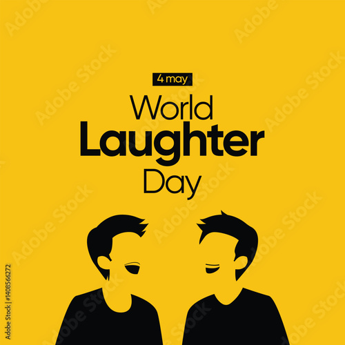 world laughter day banner with illustrations of people laughing. 4 may laughter day Vector illustration.