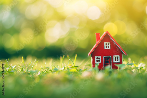 Wallpaper Mural Little Red House in a Colorful Quiet Landscape Representing Rustic Simplicity and Peaceful Minimalist Travel Living Torontodigital.ca