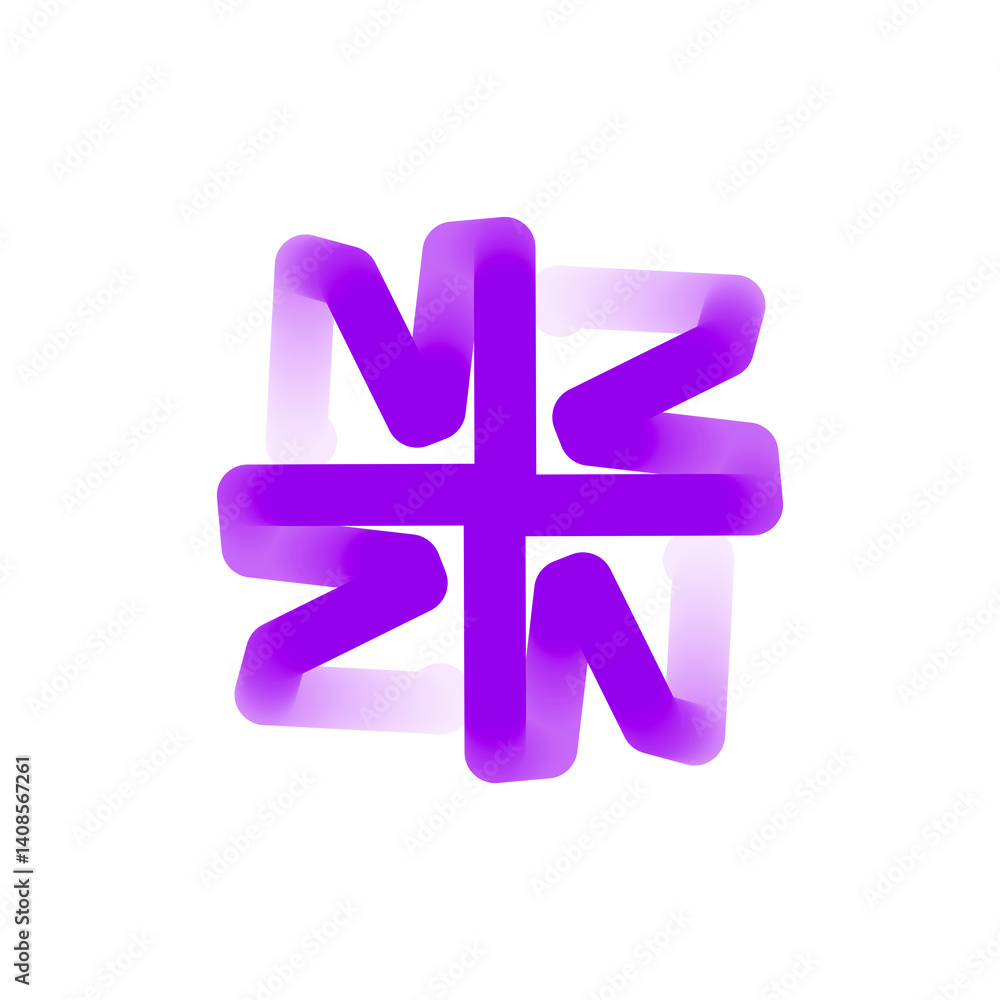 Obraz premium symmetrical abstract 2d logo asset on transparent background