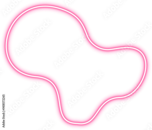 Soft figure with smooth edge contours and glowing pink outline.