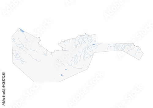 vector map of waterway in arta, djibouti with black and white theme colors 