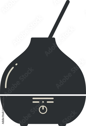 Modern aroma diffuser in sleek minimal design showcasing elegant curves and calming atmosphere vector illustration