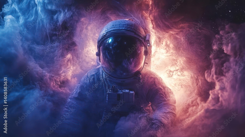 Astronaut in a nebula of vibrant colors Astronaut in a nebula of vibrant colors