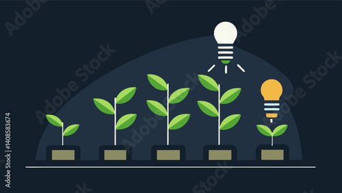 LED Lighting Specialized LED lights provide the perfect spectrum of light for plant growth reducing energy consumption and promoting faster growth.. Vector illustration