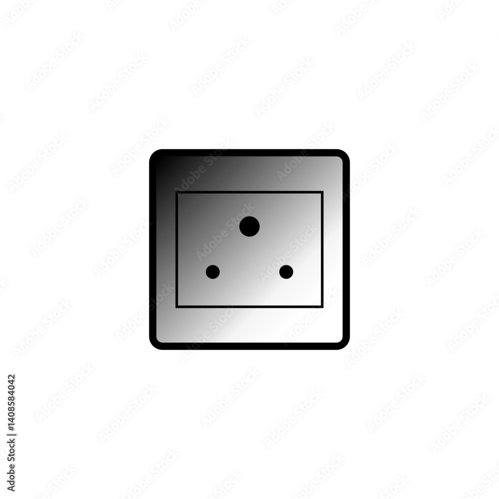 Wall socket icon. Electric plug shape. Power outlet graphic. Vector connection point. Wall socket icon. Electric plug shape. Power outlet graphic. Vector connection point.