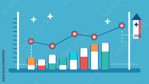 A ter plot showing the relationship between hospital readmissions and adherence to a specific medication regimen as predicted by healthcare data analysis.. Vector illustration