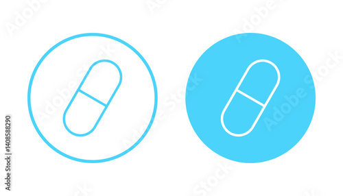 Pills icon vector. capsule icon. Drug sign and symbol
