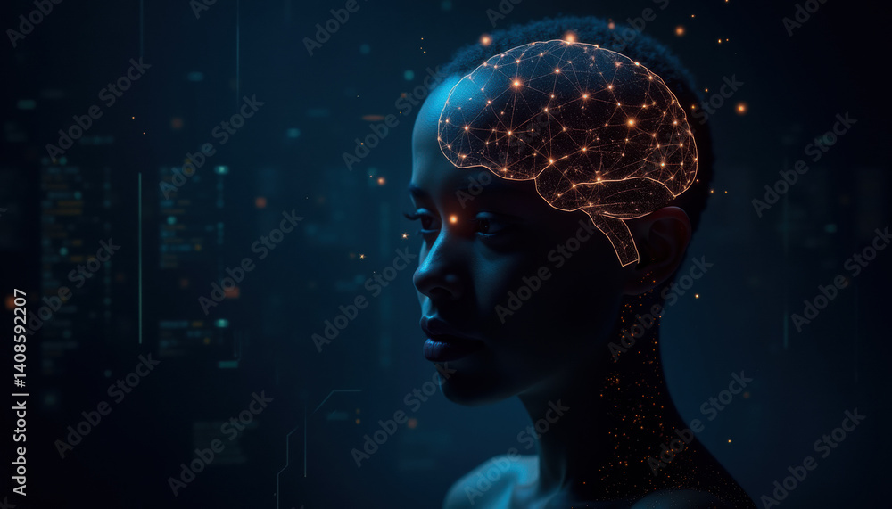 Visuals of brain-computer interfaces showing neural connectivity with digital devices. Represents AI, neuroscience, and human-machine integration.
