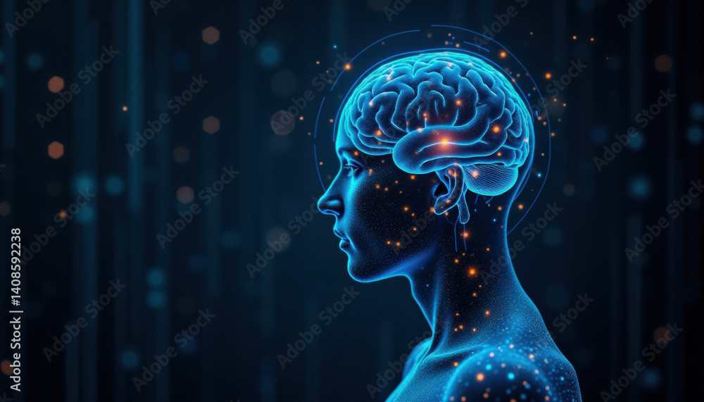 Visuals of brain-computer interfaces showing neural connectivity with digital devices. Represents AI, neuroscience, and human-machine integration.