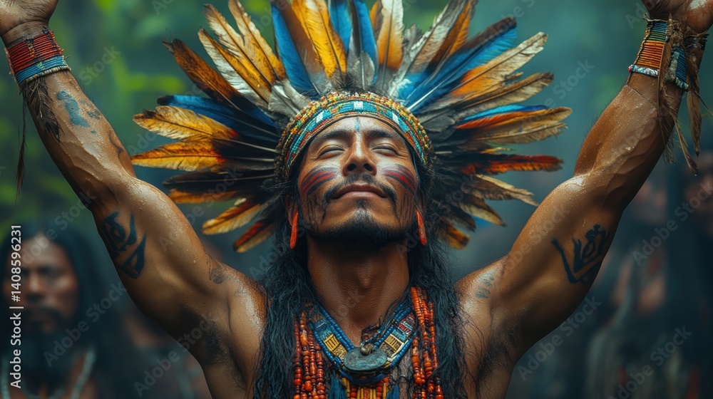 Obraz premium Indigenous Amazonian Shamanic Ritual