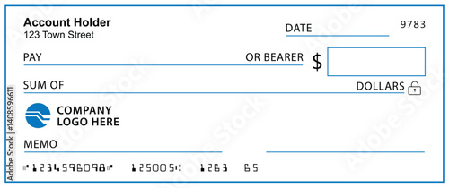 Presentation Check Template Giant Large Donor Check for Business. Vector