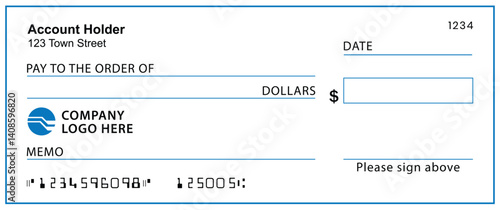Presentation Check Template Giant Large Donor Check for Business. Vector