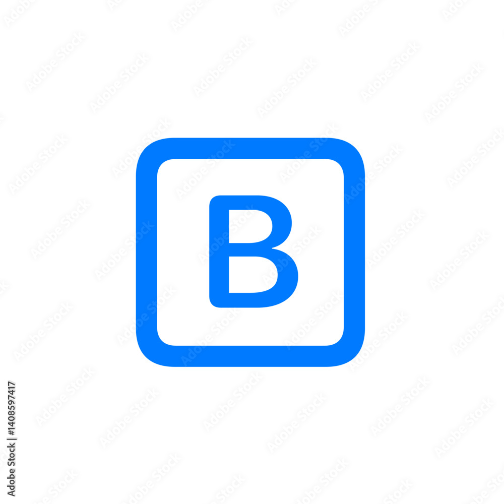 B Square Outline Icon B Square Outline Icon