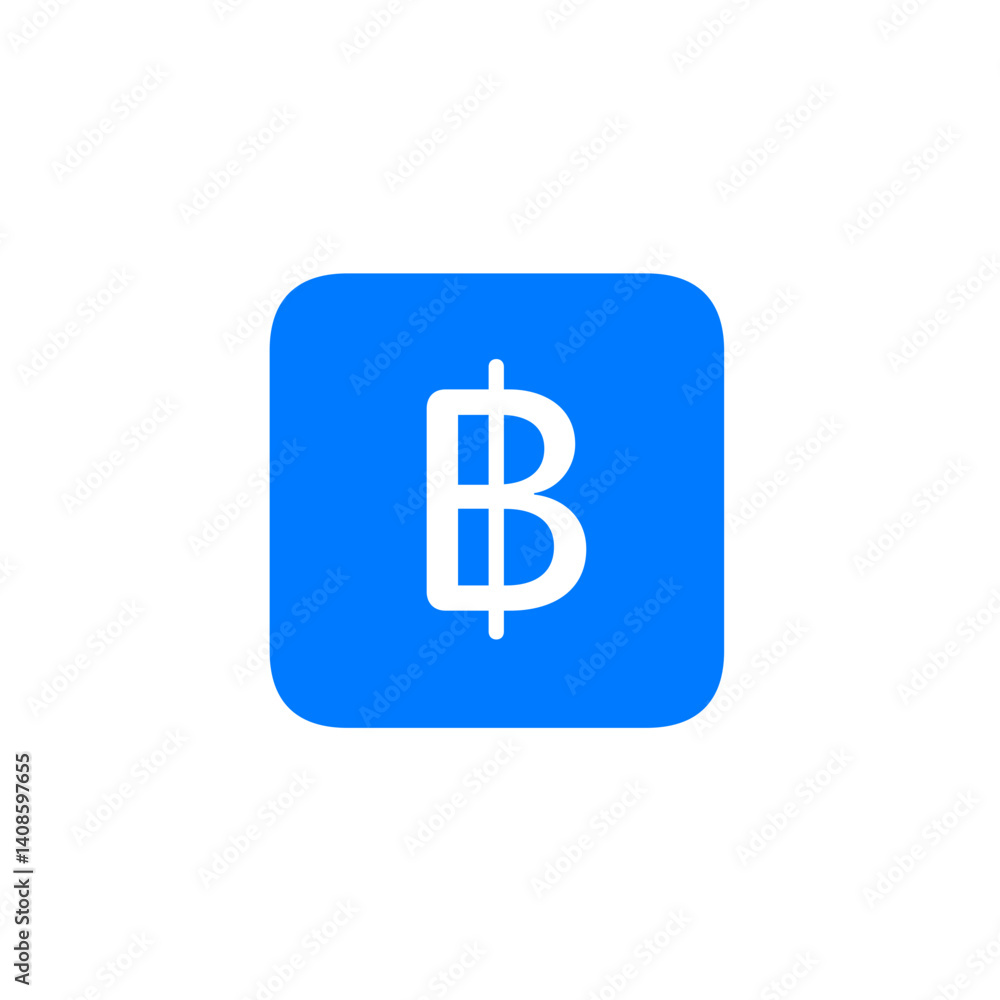 Baht Square Filled Icon Baht Square Filled Icon