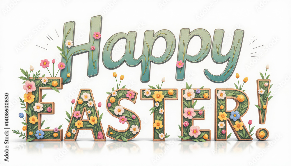 Fototapeta premium Happy Easter Card Illustration