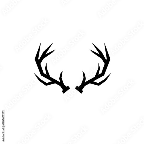 Silhouette of deer antlers on a white background