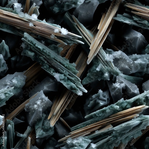 Seamless Scanning Electron Microscope Micrograph Acicular Needle Crystal Mineral Particle Geology