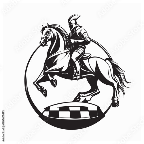 Knight Horse Vector. Knight Horse Logo Design Knight Horse Stock Vector.