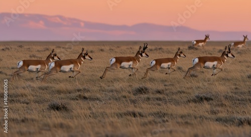 Pronghorn Antelope Sunset Run.